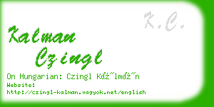 kalman czingl business card